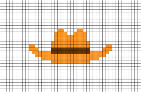 Cowboy Hat Pixel Art from BrikBook.com #CowboyHat #Cowboy #Hat #pixel #pixelart #8bit Shop more designs at http://www.brikbook.com Cowboy Hat Cross Stitch Pattern, Cowboy Hat Pattern, Pink Cowboy Hat, Weaving Loom Diy, Perler Art, Perler Bead Templates, Chapeau Cowboy, Pixel Art Grid, Minecraft Pixel Art