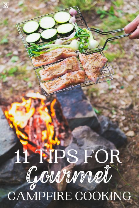 Gourmet Camping Food, Perfect Grilled Cheese, Dutch Oven Camping, Open Fire Cooking, Camping Dinners, Fire Food, Campfire Food, Gourmet Cooking, Campfire Cooking