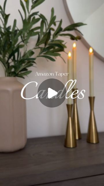 Finding Your Aesthetic | Home Decor | Interior Inspiration on Instagram: "If you thought flameless candles look too fake, you have to try these flameless taper candles from Amazon Home. 

🕯️ Comment LINKS to receive a direct link via DM to shop these taper candles and brass candle holders. 

Why I love these:
➖illuminate your space and get the glow of a candle without the worry
➖option to have a steady or flicker light
➖adjustable brightness
➖timer set so you can easily enjoy every evening 

👉🏼 Follow @finding_your_aesthetic for more Amazon home finds, home decor ideas, and interior inspo
•
•
•
•
•
Amazon must haves | Amazon home finds | affordable decor | home decorations | Amazon best sellers | found it on Amazon" Flameless Candles Decorating Ideas, Finding Your Aesthetic, Found It On Amazon, Flameless Taper Candles, Restoration Hardware Style, Amazon Home Finds, Find Your Aesthetic, Battery Candles, Amazon Must Haves