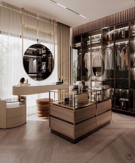 MASTER BEDROOM Closet Design With Dresser, Luxury Apartment Closet, Walking Closet Room, Walk In Dresser, Modern Luxury Closet, Elegant Dressing Room, Dressing Room Interior Design, Master Dressing Room, Dresser Room