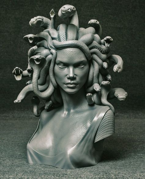 ArtStation - Medusa 1:2 scale Bust, Daniele Danko Angelozzi Medusa Sculpture, Medusa Tattoo Design, Medusa Gorgon, Medusa Art, Ancient Greek Sculpture, Greek Statues, Mythology Tattoos, Medusa Tattoo, Greek Sculpture