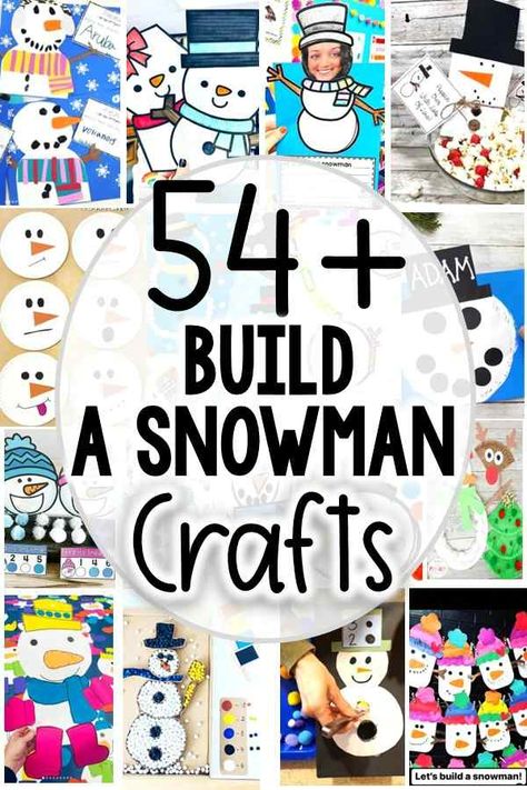 50+ Build a Snowman Craft Printable Ideas for Kids Sneezy The Snowman Craft, Snowman Activities For Kids, Build A Snowman Activity, Build A Snowman Craft, Easy Kids Art Projects, Winter Snacks, Snowman Kit, Winter Snack, Snowmen Activities