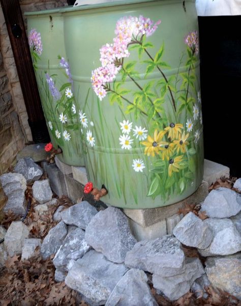 Painted Rain Barrels For Sale | Rain barrels at Unitarian Universalist Church of Lancaster (April 19 ... Painting A Rain Barrel, Rain Barrel Painting, Paint Rain Barrel, Rain Barrel Art, Rain Barrel Decorating Ideas, Painted Rain Barrels Ideas, Rain Barrel Painting Ideas, Rain Barrel Ideas, Painted Rain Barrels