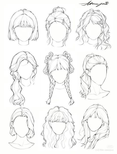 Easy Hair Drawings, How To Draw Braids, Drawing Hair Tutorial, Fashion Drawing Sketches, Hair Sketch, Art Tools Drawing, Sketches Tutorial, Easy Drawings Sketches, Hair Reference