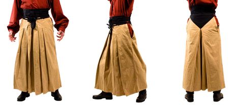 Tan and Black Hakama by Lastwear.deviantart.com on @DeviantArt Jesus Clothing, Pants Tutorial, Hakama Pants, Samurai Pants, Diy Pants, Armor Clothing, Asian Inspiration, Wrap Pants, Mens Attire