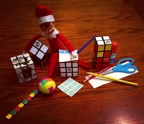 Elf On The Shelf Rubix Cube, Elf On The Shelf Rubiks Cube, Aussie Style, Rubix Cube, Elf Ideas, Rubik's Cube, Shelf Ideas, On The Shelf, Christmas Elf