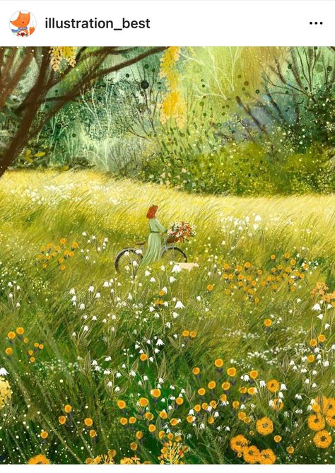 Meadow Illustration, Storybook Art, Mom Kid, Life Goals, Text Color, Landscape Architecture, Vintage House, Arts And Crafts, Mural