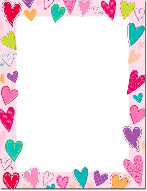 Dancing Hearts, Valentines Day Border, Birthday Card Template Free, Images For Valentines Day, Writing Paper Printable Stationery, Free Printable Stationery, Paper Art Design, Christmas Stationery, Heart Themed