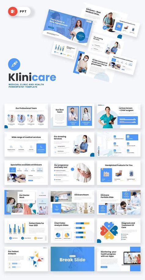 Medical Clinic Powerpoint Presentation Template - 40+ Unique Slide Ppt Free, Ppt Template Design, Free Ppt Template, Healthcare Business, Dr Book, Presentation Design Layout, Powerpoint Layout, Powerpoint Presentation Design, Presentation Design Template