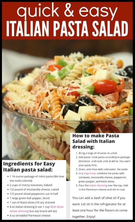 Salad Recipes Pasta, Composed Salad, Salad Types, Easy Italian Pasta, Easy Italian Pasta Salad, Summer Pasta Salad Recipes, Spaghetti Salad, Salads Pasta, Italian Pasta Salad