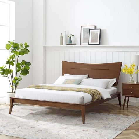 Astra King Wood Platform Bed - On Sale - Bed Bath & Beyond - 32570535 Headboard Crafts, Full Headboard, Angular Design, Wooden Platform Bed, Full Platform Bed, King Platform Bed, Twin Platform Bed, Twin Headboard, Queen Platform Bed