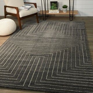 Fantasy Cabin, Beige Color Scheme, Modern Geometric Art, Charcoal Rug, Living Room Area, Modern Art Deco, Geometric Area Rug, Large Rug, Modern Rug