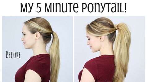 In just a few minutes, you can take that boring pony tail and make it something special. The video above by Kayley Melissa provides some cool ways to rock a pony tail throughout the week. The great thing about these styles is that they give your hair a little extra volume and Cute Ponytail Hairstyles, Voluminous Ponytail, Ponytail Tutorial, Pony Hairstyles, Perfect Ponytail, Ponytail Hairstyles Easy, Cute Ponytails, Penteado Cabelo Curto, Volume Hair