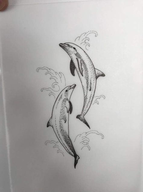 Dolphin Sketch Tattoo, Dolphin Spine Tattoos, Dolphin Rib Tattoo, Dolphin Tattoo Men, Hippie Tattoos, Dolphin Tattoos, Pisces Art, Dolphin Tattoo, Dolphins Tattoo