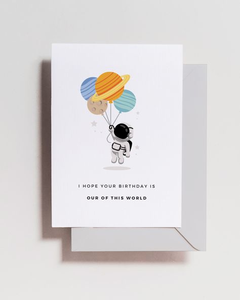 Space Birthday Card Silly Birthday Cards, Space Birthday Card, Harry Potter Birthday Cards, Birthday Card Puns, Happy Birthday For Him, Birthday Puns, Happy Birthday Card Funny, Calligraphy Cards, Birthday Cake Card