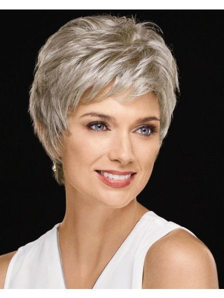 Pixie Older Women, Short Grey Haircuts, Short Straight Wig, Short Sassy Haircuts, Sassy Haircuts, Pixie Wig, Short Grey Hair, Hair Topper, Natural Wigs