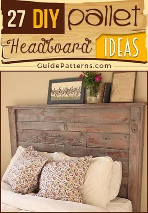 27 DIY Pallet Headboard Ideas | Guide Patterns Diy Pallet Headboard Ideas, Pallet Bedroom Furniture, Pallet Headboard Ideas, Diy Pallet Headboard, Pallet Headboards, Pallet Bedroom, Wood Pallets Projects, Pallet Headboard Diy, Headboard Diy