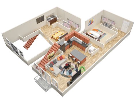 Loft Apartment Floor Plan, 2 Bedroom Loft Apartment, Loft Conversion Plans, Loft House Plans, 2 Bedroom Loft, Loft Apartments, Cafe Display, 2 Bedroom Apartments, Apartment Floor