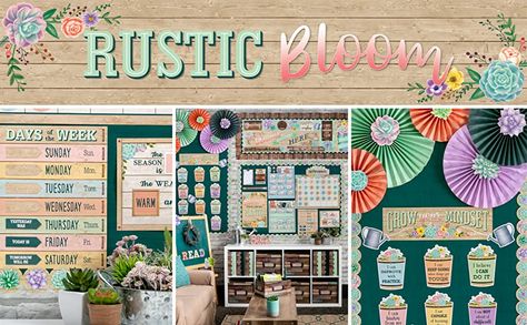 Rustic Bloom Classroom Theme, Bloom Bulletin Board, Bloom Calendar, Bloom Theme, Calendar Bulletin Boards, Bulletin Board Ideas, Bulletin Board Sets, Teacher Created Resources, Classroom Theme