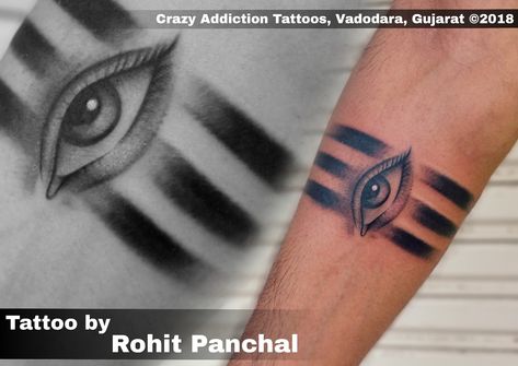 Third Eye Tattoo, Third Eye Tattoos, Wing Tattoo Men, Trishul Tattoo Designs, Mahadev Tattoo, Om Tattoo Design, Sunset Tattoos, Forearm Band Tattoos, Ganesha Tattoo