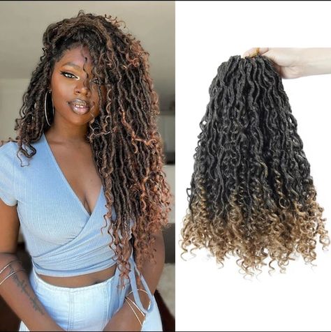 Black Extensions, Braids Faux Locs, River Goddess, Boho Locs, Curly Crochet Hair Styles, Faux Locs Hairstyles, African Hair Braiding Styles, Black Hair Extensions, Crochet Braids Hairstyles