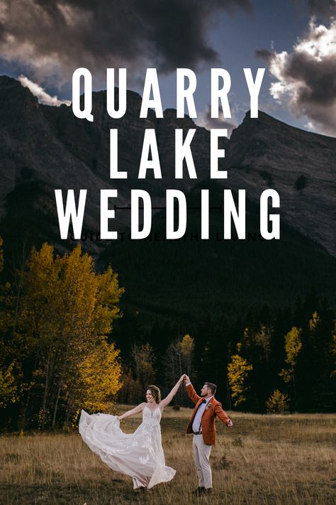 Stunning Quarry Lake Canmore wedding in October with amazing fall colours. Three Sisters Mountains as the backdrop. A Quarry Lake wedding offers couples an opportunity for creative freedom at an affordable price point all set against one of nature’s most scenic backdrops. So if you’re looking for something beautiful yet different from the traditional indoor venue options out there today, then consider getting creative by hosting your next big event at a nearby Quarry Lake site! Moraine Lake Wedding, Wedding In October, Quarry Lake, Canmore Wedding, School Volunteer, Shotgun Wedding, Fall Colours, Creative Freedom, Lake Wedding