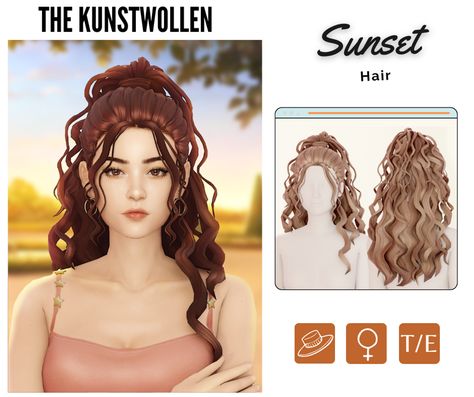 The Kunstwollen, Sunset Hair, Time To Rest, Pelo Sims, The Sims 4 Packs, Sims 4 Mm Cc, Sims 4 Expansions, Tumblr Sims 4, Sims 4 Cc Folder