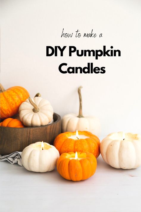 Mini Pumpkin Candle Holders, Mini Pumpkin Candles, Pumpkin Candles Diy, Diy Pumpkin Candle Holder, Halloween Diy Candles, Autumnal Party, Pumpkin Candle Centerpiece, Tea Lights Diy, Diy Pumpkin Candle