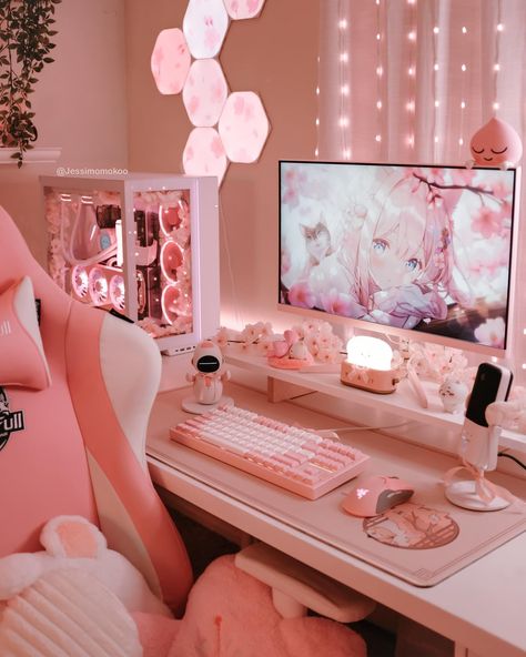 Happy Tuesday 💕🌸 . .⁣ .⁣ #streamer #twitchstream #streamgirl #twitchtv #twitchcommunity #egirl #twitchgirls #gamergirl #gamer #gamergirls #pcgamer #pcgaming #twitch #twitchstreamer #gamingcommunity #twitchgamer #gaming #cute #streaming #twitchgaming #cutesetup #cutegaming #gamingsetup #pcsetup #gamergirlsetup #aestheticgaming #kawaiigaming #pinkaesthetic Girly Games, Small Game Rooms, Constant Headaches, Computer Set, Gamer Room Decor, Gaming Setups, Pc Setups, Deco Studio, Desk Inspiration