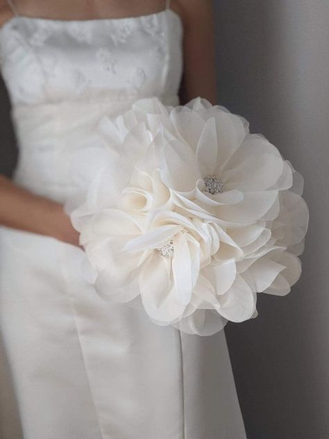 Fabric Bridal Bouquet Faux Wedding Bouquet Alternative - Etsy UK Magnolia Bridal Bouquet, Fabric Bridal Bouquet, Bridesmaid Bouquet Alternatives, Ivory Bridal Bouquet, Alternative Wedding Bouquet, Fabric Bouquet, Matching Bridesmaids, Unique Bouquet, Alternative Bridal