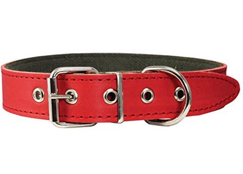 Thick Genuine Leather Dog Collar Cotton Padded 125 Wide Neck Circumf 145175 Red * For more information, visit image link.Note:It is affiliate link to Amazon. Cotton Pads, Dog Collar, Genuine Leather, Collar, Red, Dogs, Leather