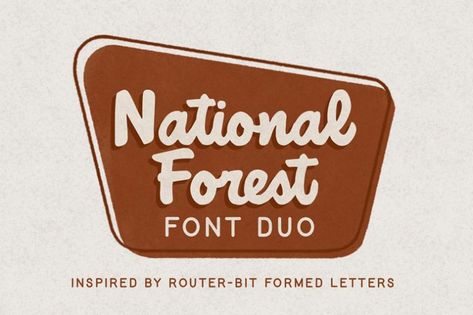 Created By Divine Works® -
National Forest is a font duo inspired by the National Park Service signs that are all made using a router bit...
The post National Forest Font appeared first on Divine Works. Camping Font, Forest Font, Nature Font, Font Duo, Retro Font, Vintage Fonts, Handwritten Fonts, National Park Service, Router Bits