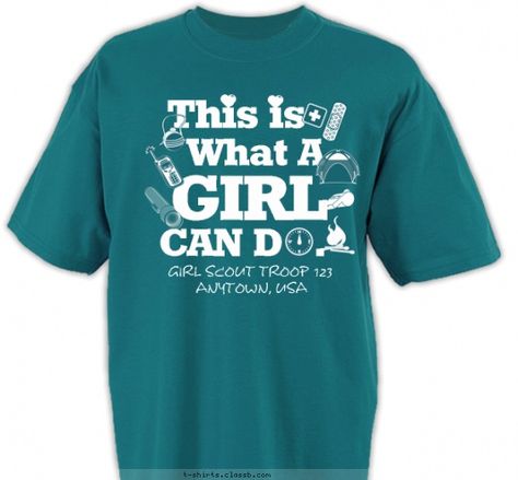 girl scout shirts ideas | SP4901 Screenprinted Girl Scout Troop Designs Scout Shirt Ideas, Brownies Ideas, Girl Scout Shirts, Girl Scouts Brownies, Shirt Crafts, Scouts Bsa, Brownie Girl Scout, Girl Scout Daisy, Girl Scout Camping