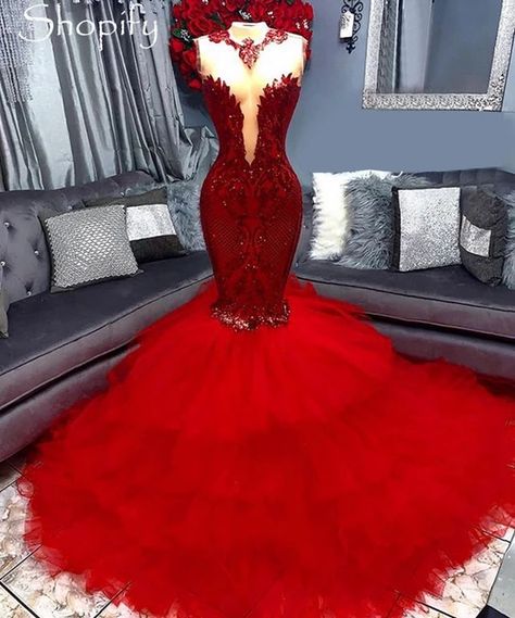 Red Prom Dresses 2022, Court Train Prom Dress, Long Elegant Prom Dresses, Red Mermaid Prom Dress, Prom Dresses 2022, Tiered Prom Dress, Gala Gowns, African Party Dresses, Gala Party