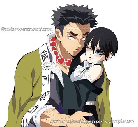 Gyomei X Yn, Himejima Gyomei, Gyomei Himejima, Kny Ocs, Oc Kny, Kny Oc, Anime Couples Manga, Anime Oc, Slayer Anime