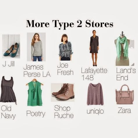 Stores for Type 2 ~ expressing your truth closet Type 2 Dressing Your Truth Outfits, Dyt Type 2 Makeup, Dyt Type 2, Energy Profiling, Energy Types, Soft Summer Color Palette, Soft Summer Colors, Carol Tuttle, Summer Palette