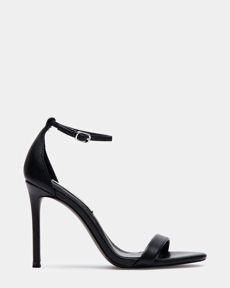 Black Sandals Heels Ankle Straps, Black Sandal Heel, Black Stilletos, Modern Heels, Prom Shoes Pumps, Prom Shoes Black, Classic High Heels, Heels 3 Inch, Simple Black Heels