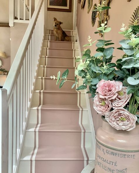 Frenchic❤Furniture Paint (@frenchicpaint) posted on Instagram • Nov 4, 2020 at 8:24pm UTC Frenchic Paint Furniture, Pink Staircase, Pink Stairs, Stairs House, Pink Chalk Paint, Before After Furniture, Gray Painted Furniture, Indoor Paint, Runner Inspiration