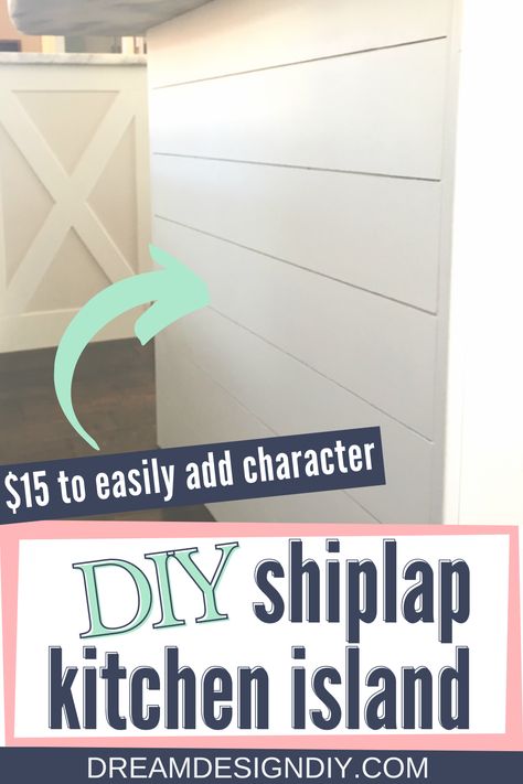 Adding shiplap to a kitchen island is an easy and affordable way to add character to your kitchen. Using a portion of a sheet of 1/4 inch plywood this project costs less than $15. #diy #shiplap Shiplap Kitchen Island, Shiplap Kitchen, Kitchen Peninsula, Easy Home Improvement, Home Improvement Ideas, Easy Budget, Diy Shiplap, Full Life, Kitchen Farmhouse