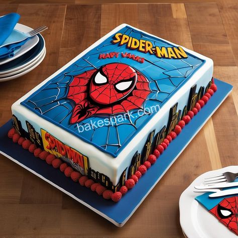 Birthday Cake 5 Boy, Cake For 5 Year Boy, Spiderman Cake Ideas Spider Man 3rd Birthday, Spiderman Cake Designs For Kids, Spider Man Cakes For Boys, Kids Birthday Cakes For Boys, Easy Spidey Birthday Cake, Spiderman Cakes, Spider Man Cake Ideas