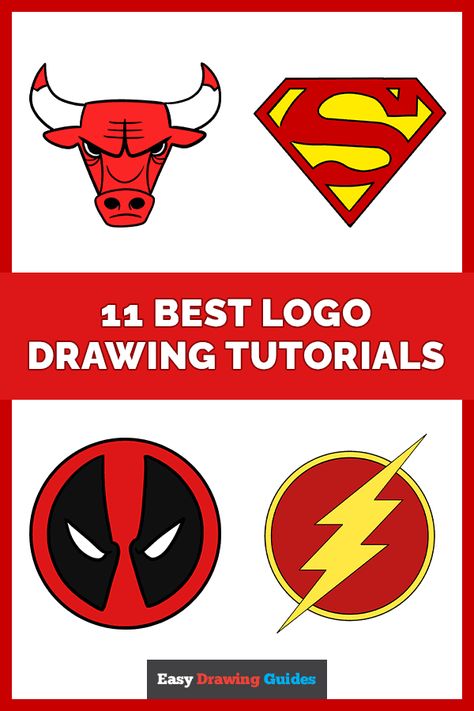 11 Best logo Drawing Tutorials Pinterest Image Logo Drawing Ideas, Drawing Ideas Step By Step, Justice League Logo, Bold Serif Fonts, Deadpool Logo, Baltimore Ravens Logo, Chicago Bulls Logo, Raven Logo, Draw Logo