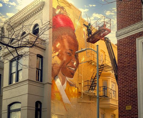 Dupont Circle Washington Dc, Dc Artwork, Amanda Gorman, Dupont Circle, Visual Communication, Washington Dc, Washington, Mural, Building