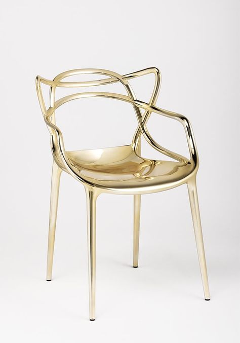 Masters (KARTELL)-5- Kartell Chair, Comfy Office Chair, Masters Chair, Comfy Leather Chair, Plumbing Pipe Furniture, Gold Chair, Iconic Chairs, Futuristic Furniture, Luxury Chairs