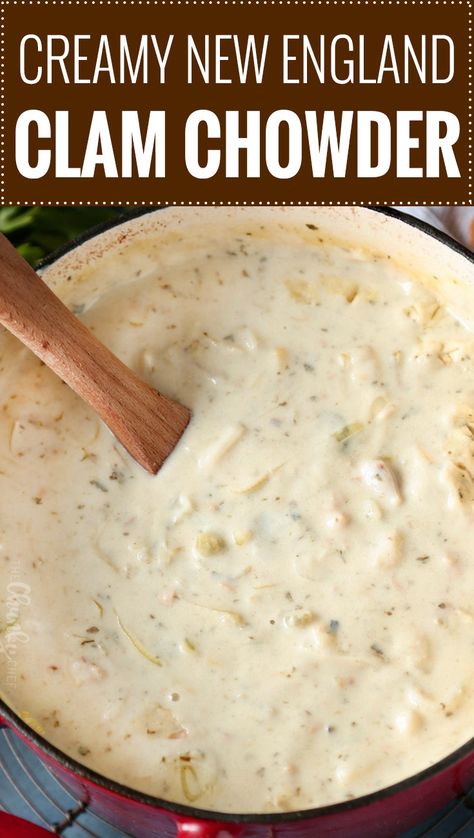 Homemade Clam Chowder, Soup Recipes Easy, Clam Chowder Soup, Soup Recipes Healthy, Clam Chowder Recipe, The Chunky Chef, Chowder Recipes Seafood, New England Clam Chowder, Chunky Chef