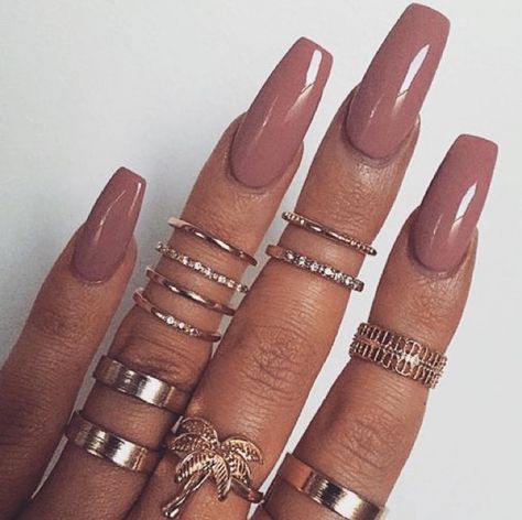 pinterest// maggienork Gel Nails Long, Nail Ring, Ballerina Nails, Nail Arts, Matte Nails, Gorgeous Nails, Love Nails, Nails On Fleek, Nude Nails