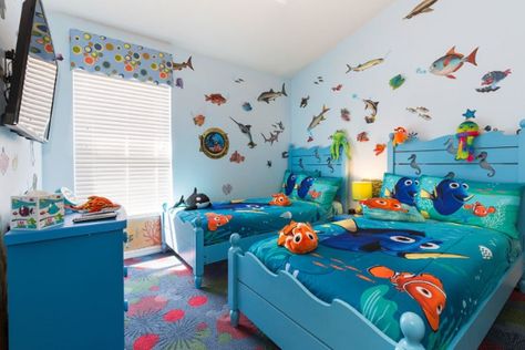 Ocean Themed Room, Ocean Themed Bedroom, Dory Nemo, Game Room Kids, Themed Kids Room, Ocean Room, Disney Rooms, Game Room Family, Themed Bedroom