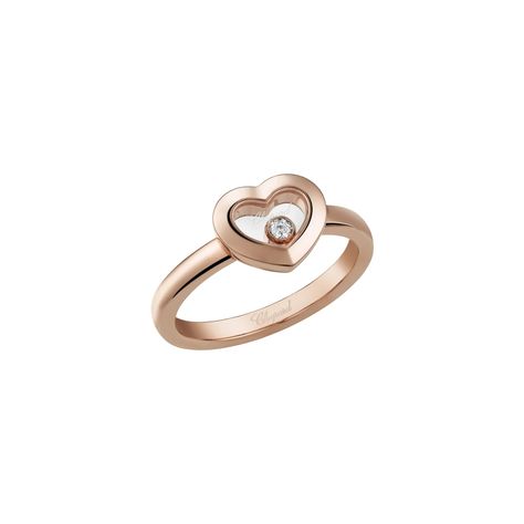 Chopard Happy Diamonds 18ct Rose Gold 0.05ct Diamond Ring Chopard Ring, 26 Birthday, Chopard Happy Diamonds, Chopard Jewelry, Chopard Watch, Dancing Diamond, Elegant Jewellery, Latest Jewellery, Jewellery Designs