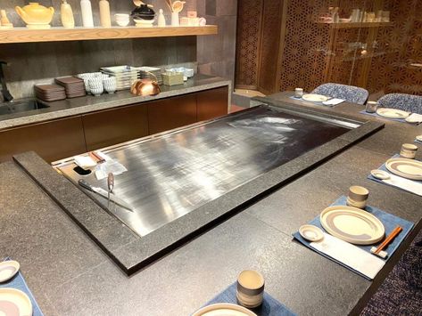 Professionally Provide Various Japanese Electric Teppanyaki Grill Table - Cookeryaki Teppanyaki Grill In Kitchen, Kitchen Island Hibachi Grill, Outdoor Teppanyaki Grill, Bbq Courtyard, Teppanyaki Table, Japanese Grill, Table For Restaurant, Japanese Restaurant Interior, Diy Grill