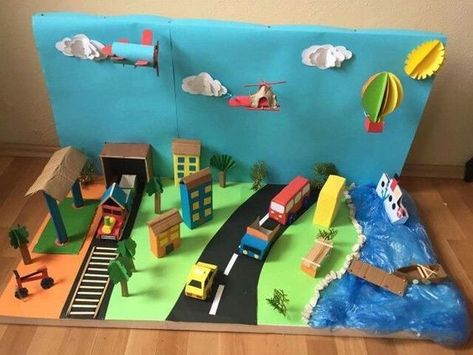 Transportation Crafts For Kids And Preschoolers Transportation Activities, Transportation Crafts, Transportation Preschool, Aktiviti Kanak-kanak, Preschool Art Activities, Aktivitas Montessori, Montessori Activities, Paper Crafts Diy Kids, Preschool Art