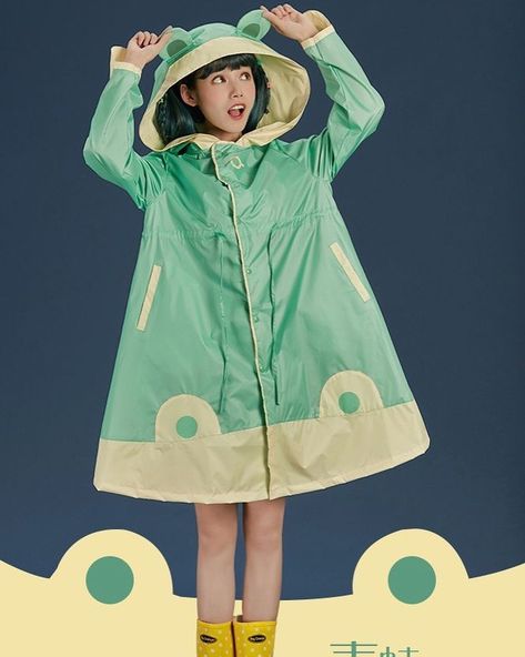 the suite life of frogs on Instagram: “[comment for link, not message pls!! also thank u @_soap.y for finding the link ur very pog] i want to go to chapters so bad -🍄” Cute Raincoat Outfit, Frog Outfit Ideas, Cute Frog Outfits, Cute Raincoat, Frog Fashion, Frog Inspired Outfit, Frog Outfits, Frog Aesthetic Outfit, Frog Clothes